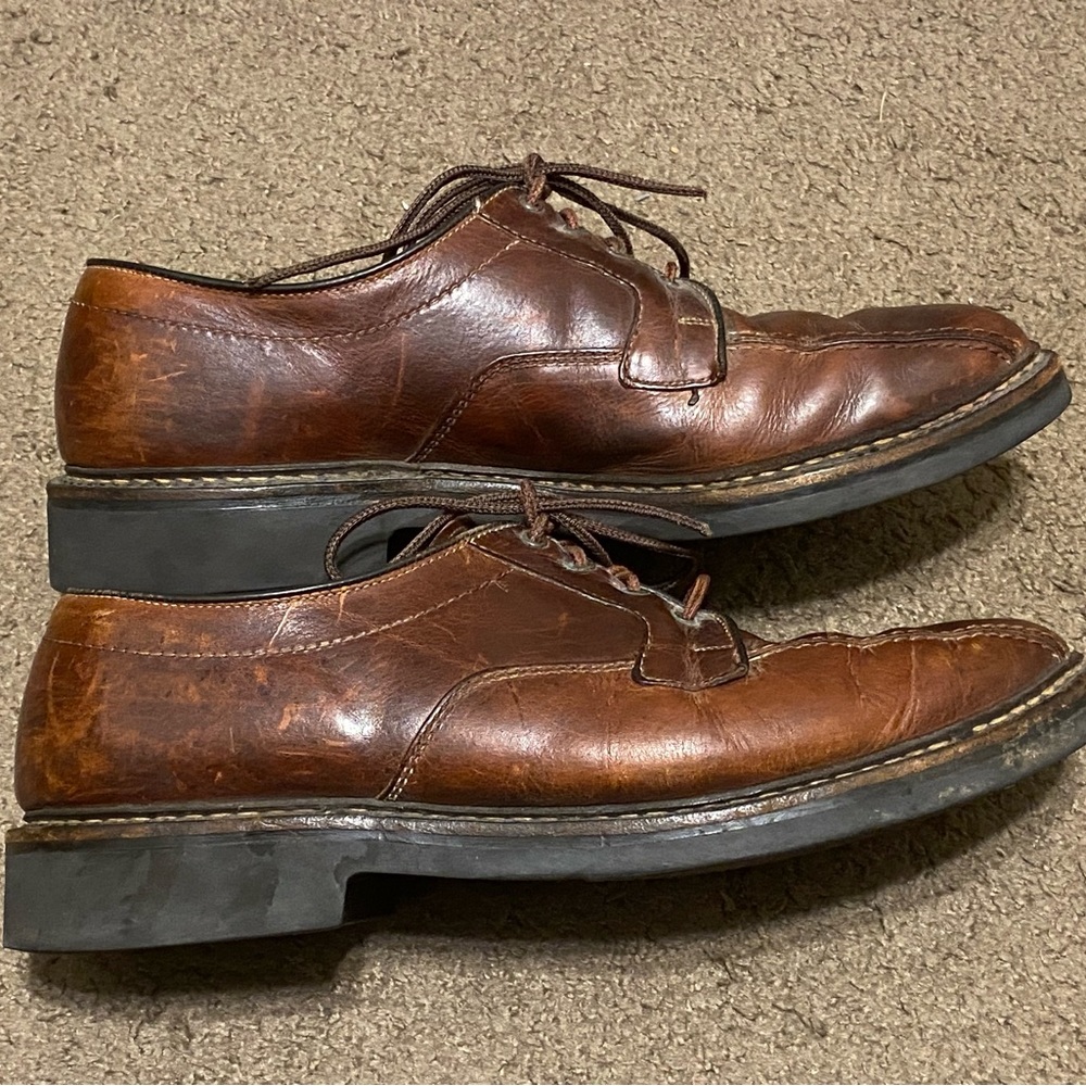 Mens Allen Edmonds Mapleton Brown Oxfords Dress Shoes Leather Size 9.5 Vibram - Picture 2 of 8